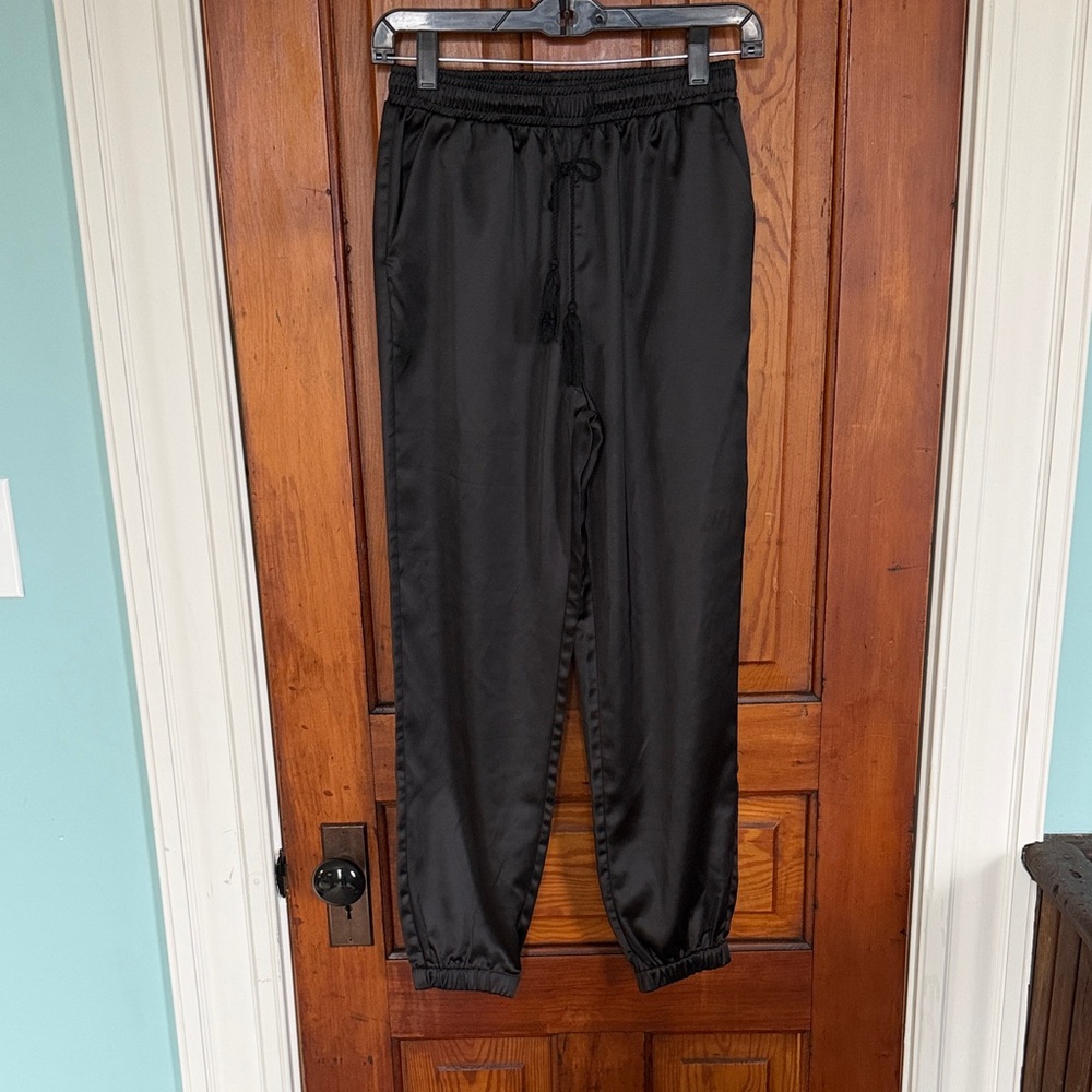 Black Silky Jogger Pants